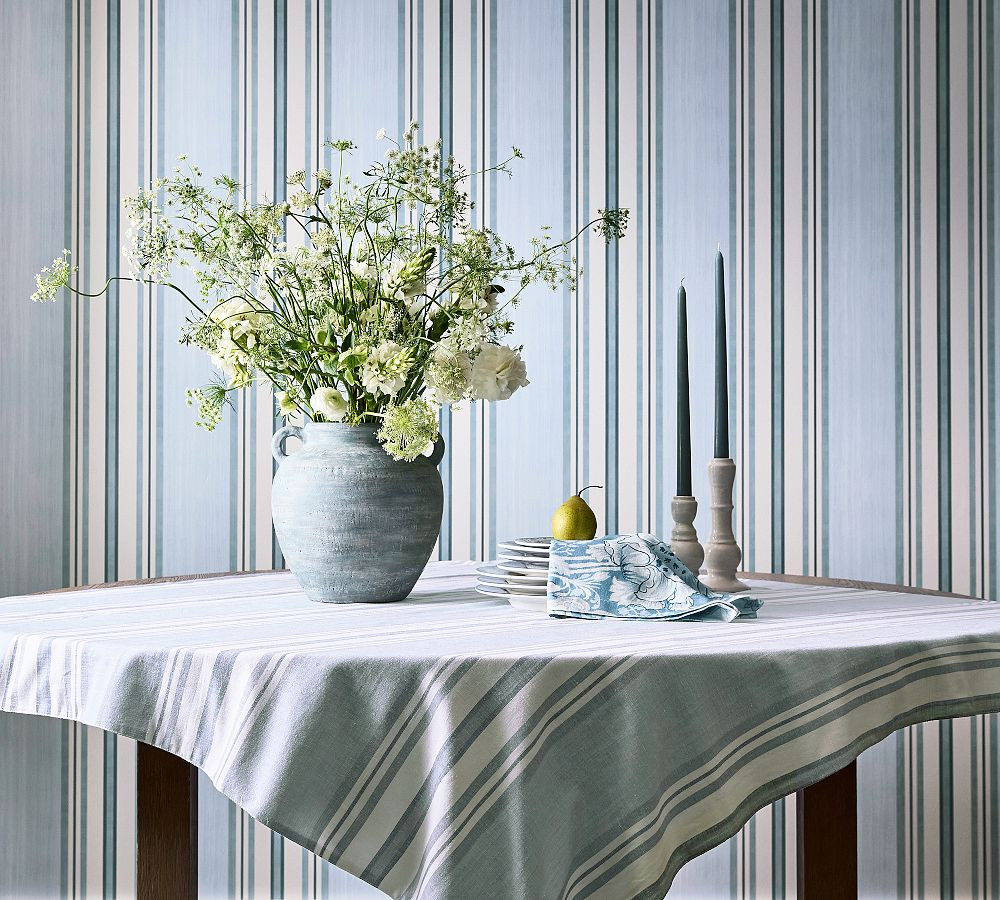 Kravet Meadow Stripe Cotton/Linen Table Throw | Pottery Barn (US)