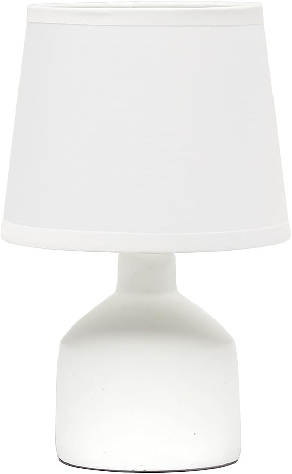 Simple Designs LT2080-OFF Mini Bocksbeutal Concrete Table Lamp, Off White | Amazon (US)