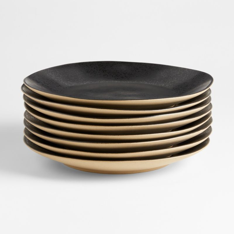 Marin Black Recycled Dinner Plates, Set of 8 + Reviews | Crate & Barrel | Crate & Barrel