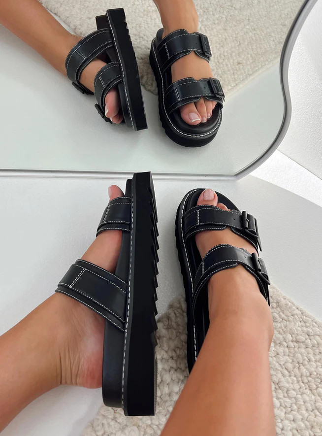 Ma Belle Sandals Contrast Stitch | Princess Polly US