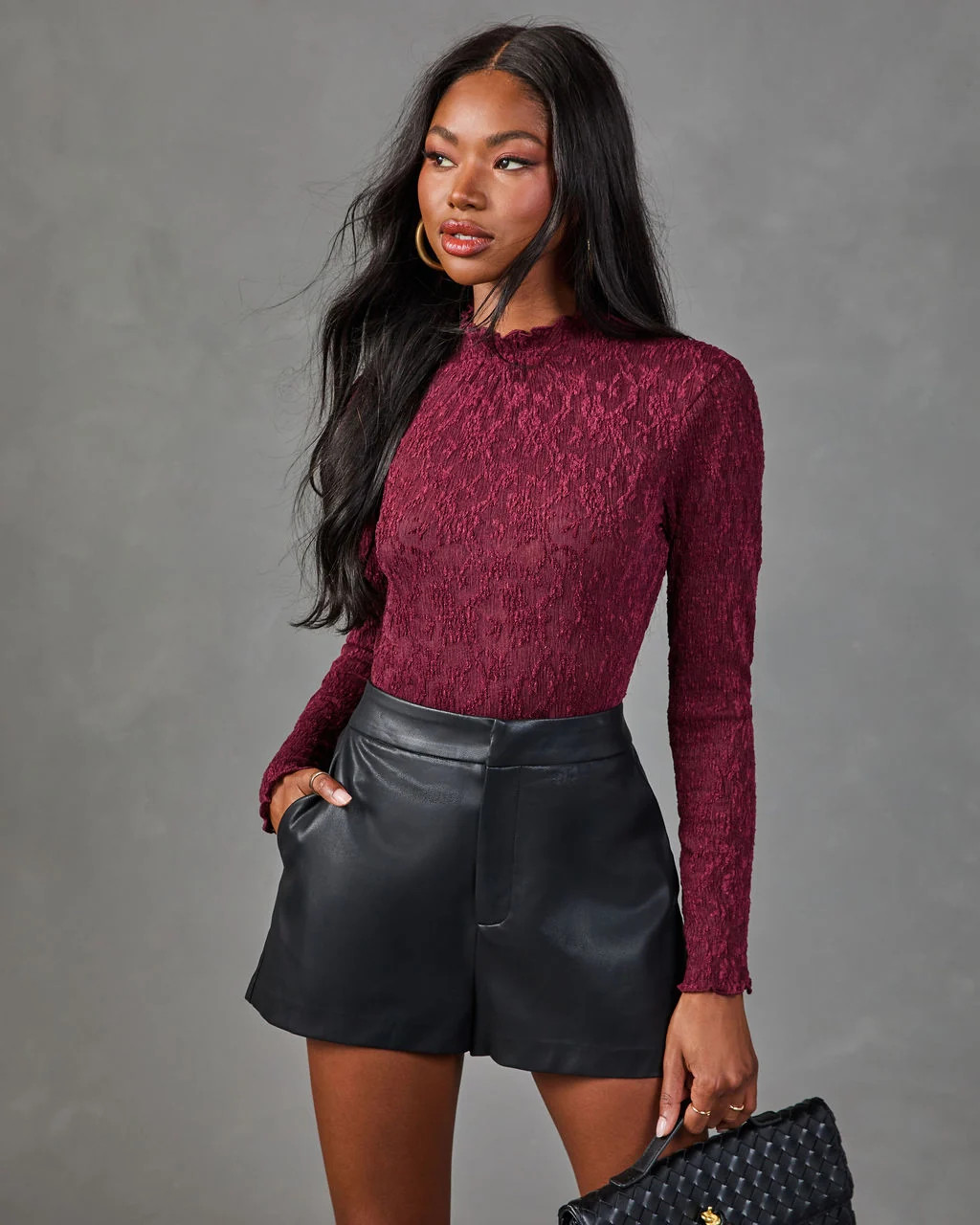 Charming Muse Lace Mock Neck Top | VICI