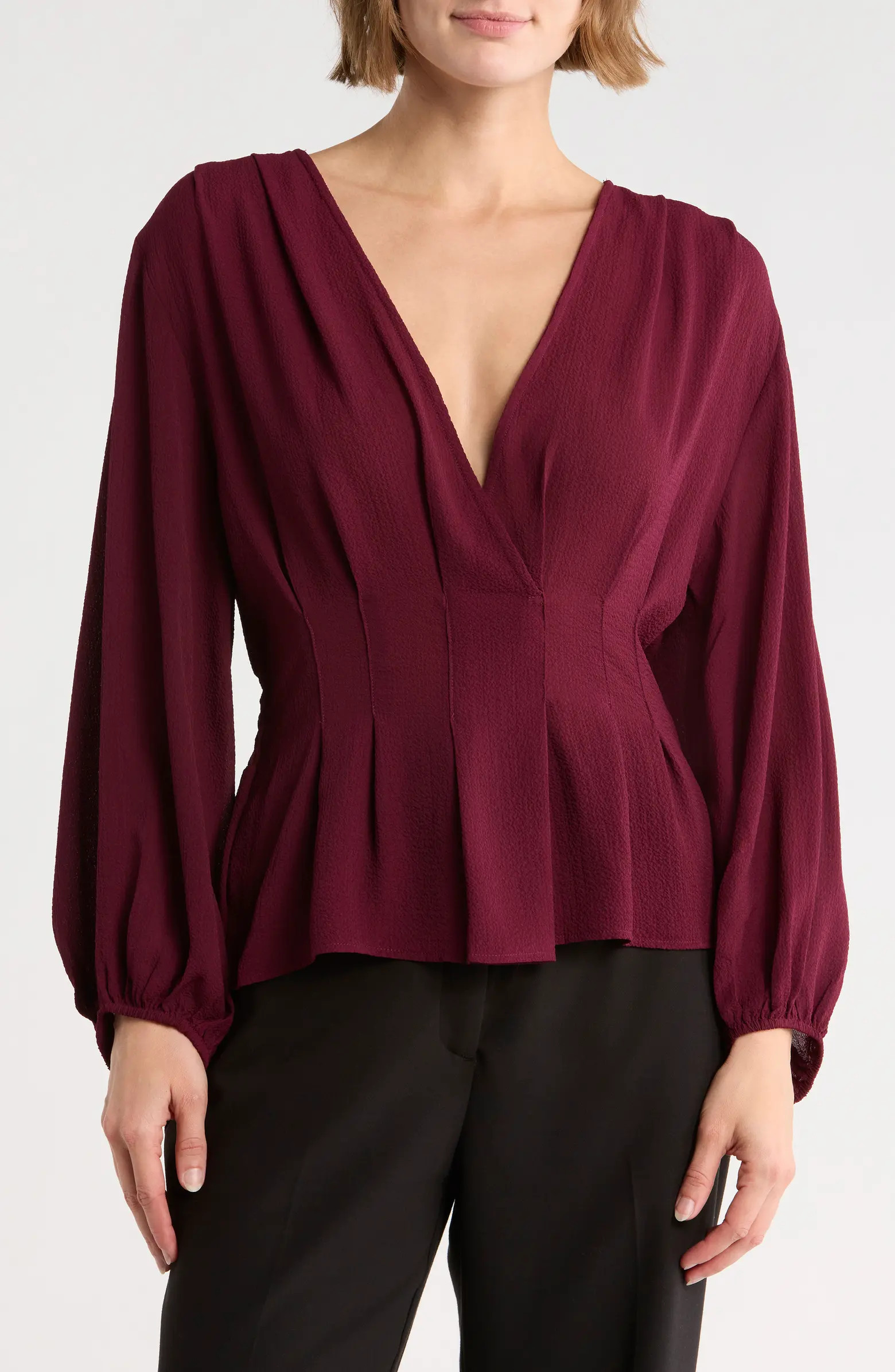Ruffle Neck Long Sleeve Top | Nordstrom Rack
