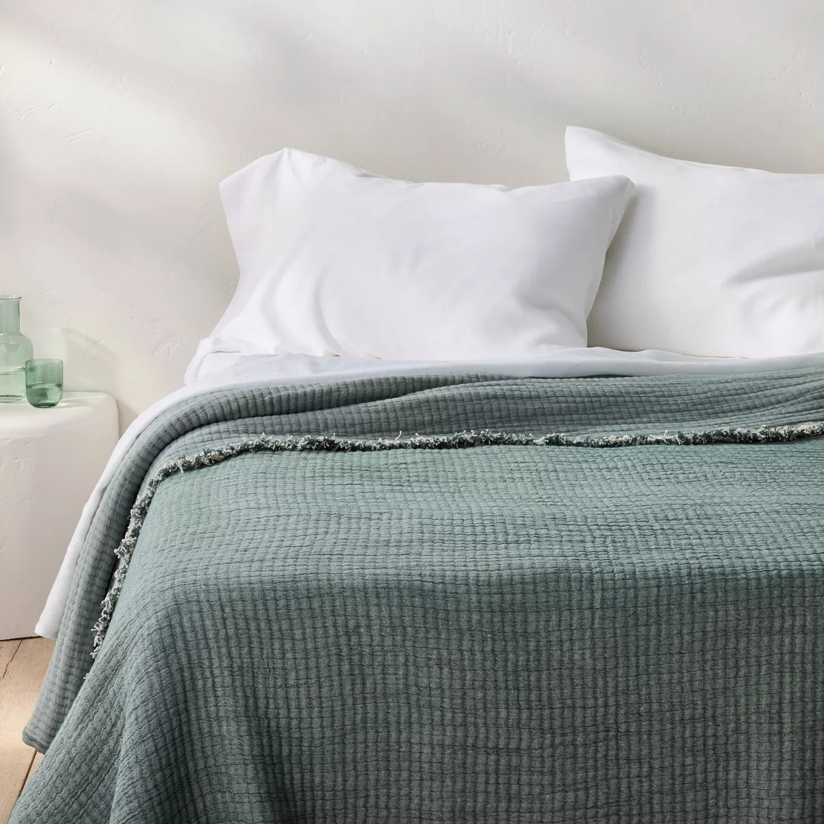 Reversible Textured Cotton Chambray Coverlet - Casaluna™ | Target