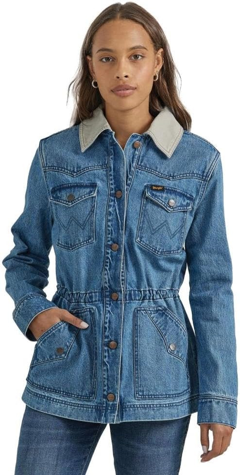 Women's Retro Denim Barn Coat | Amazon (US)