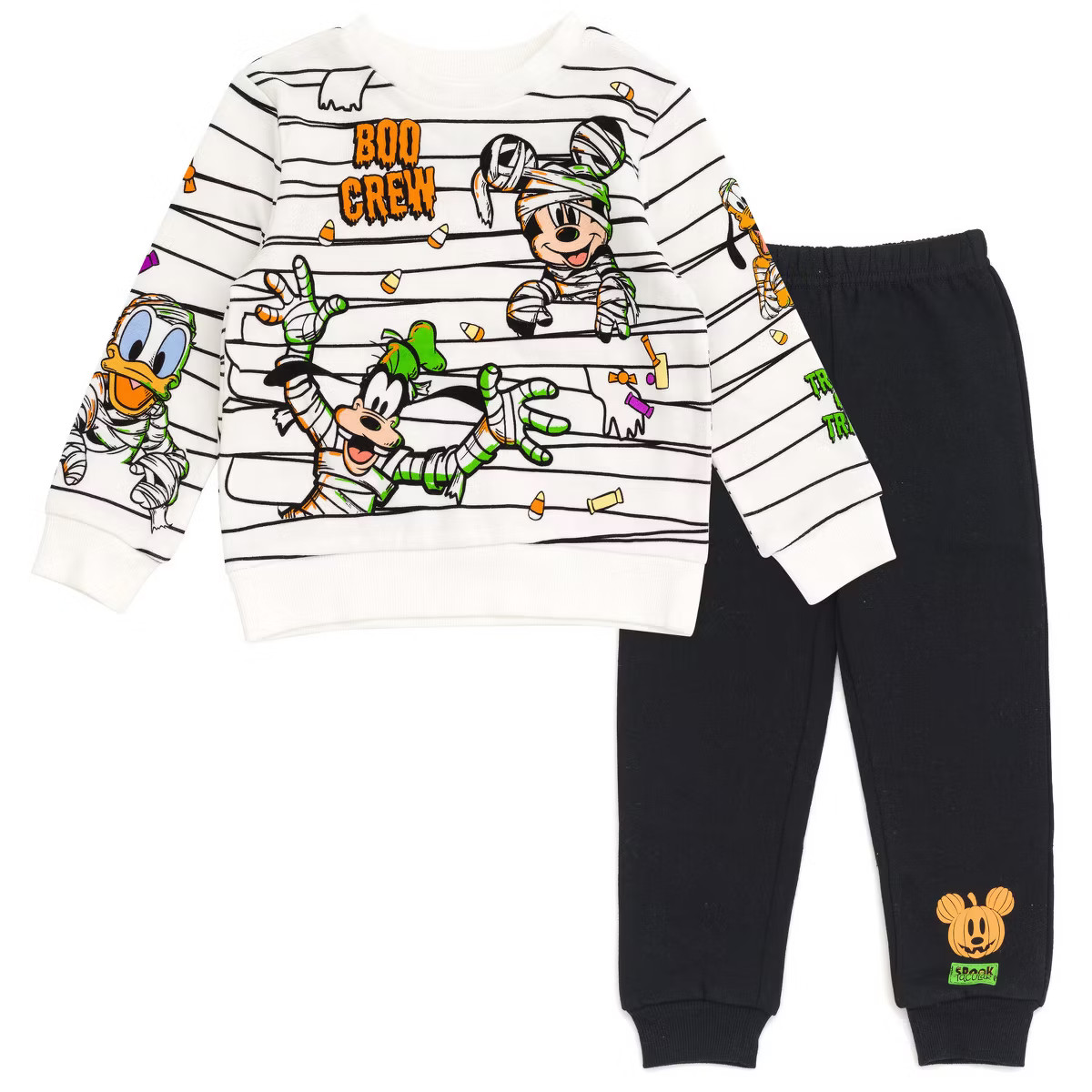Disney Mickey Mouse Goofy Donald Duck Halloween Toddler Boys Fleece Sweatshirt and Jogger Pants O... | Target