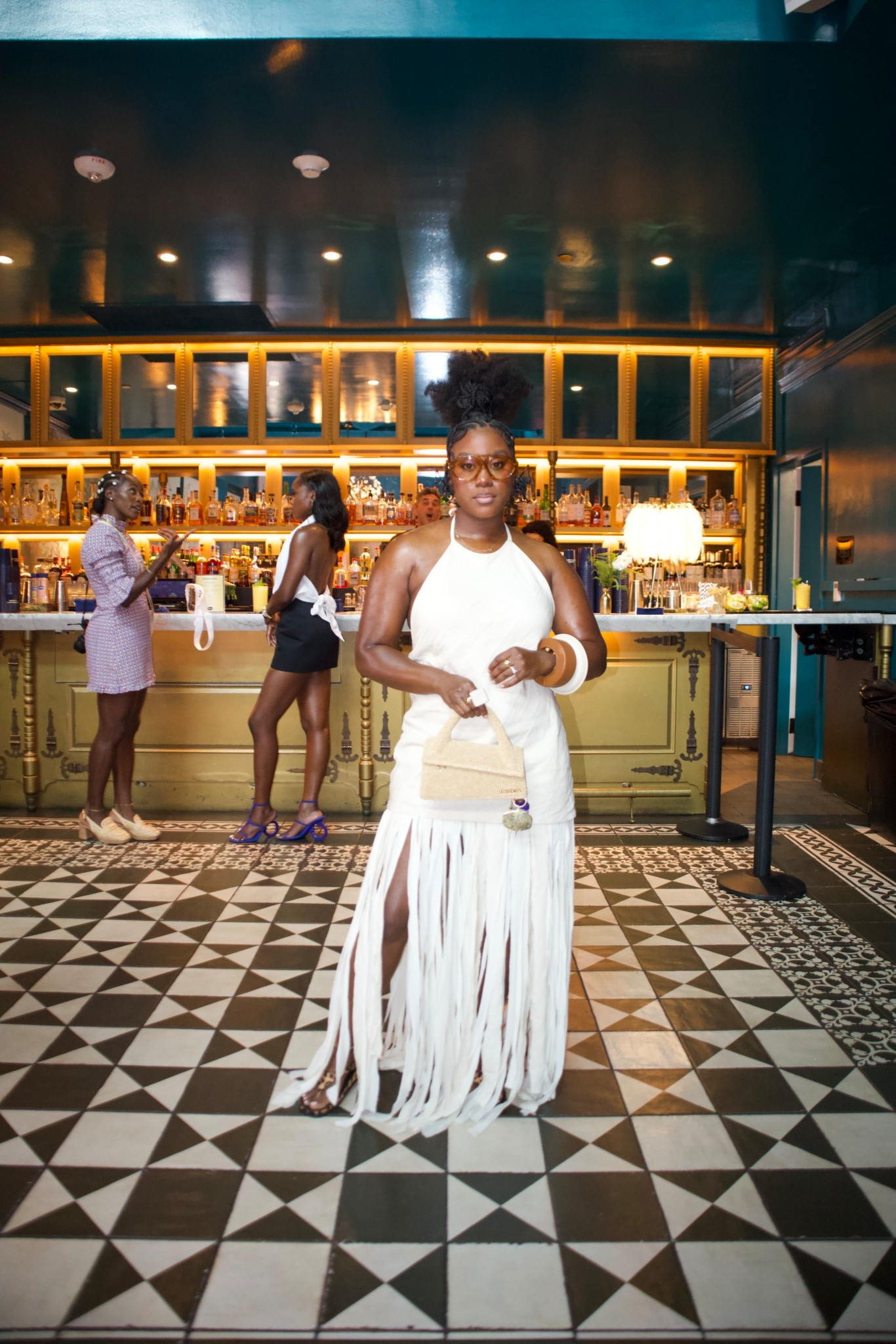 Cream fringe maxi dress 