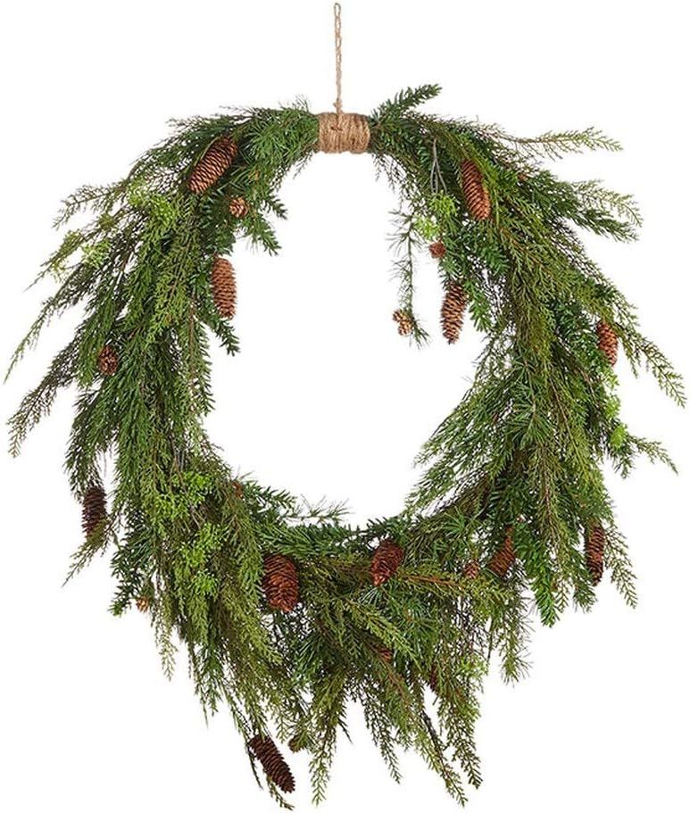 RAZ Imports Through The Woods 36" Oval Wreath with Cedar and Pinecones | Amazon (US)