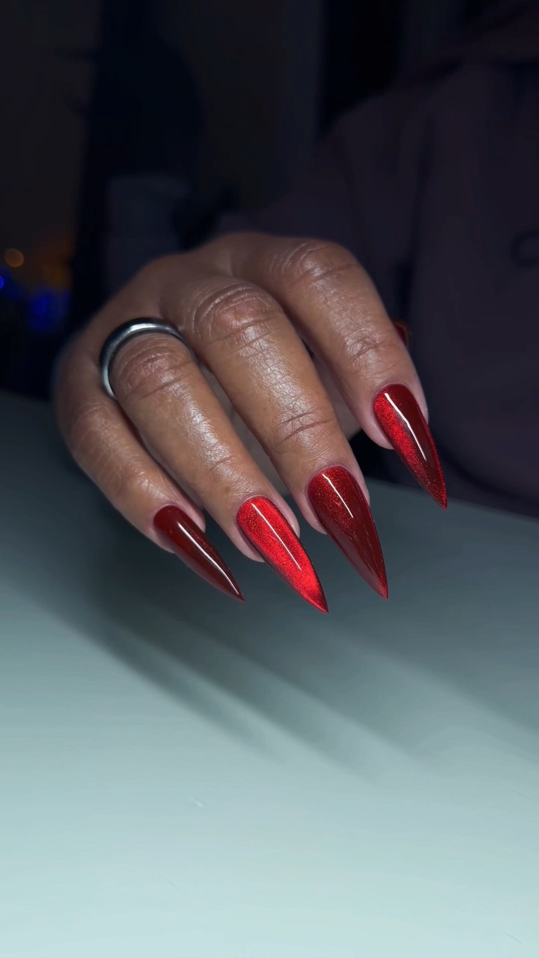 The PERFECT holiday red cat eye gel polish!♥️♥️  #ltknails #ltknailinspo #nailinspiration #nails 

#LTKHoliday #LTKSeasonal #LTKBeauty