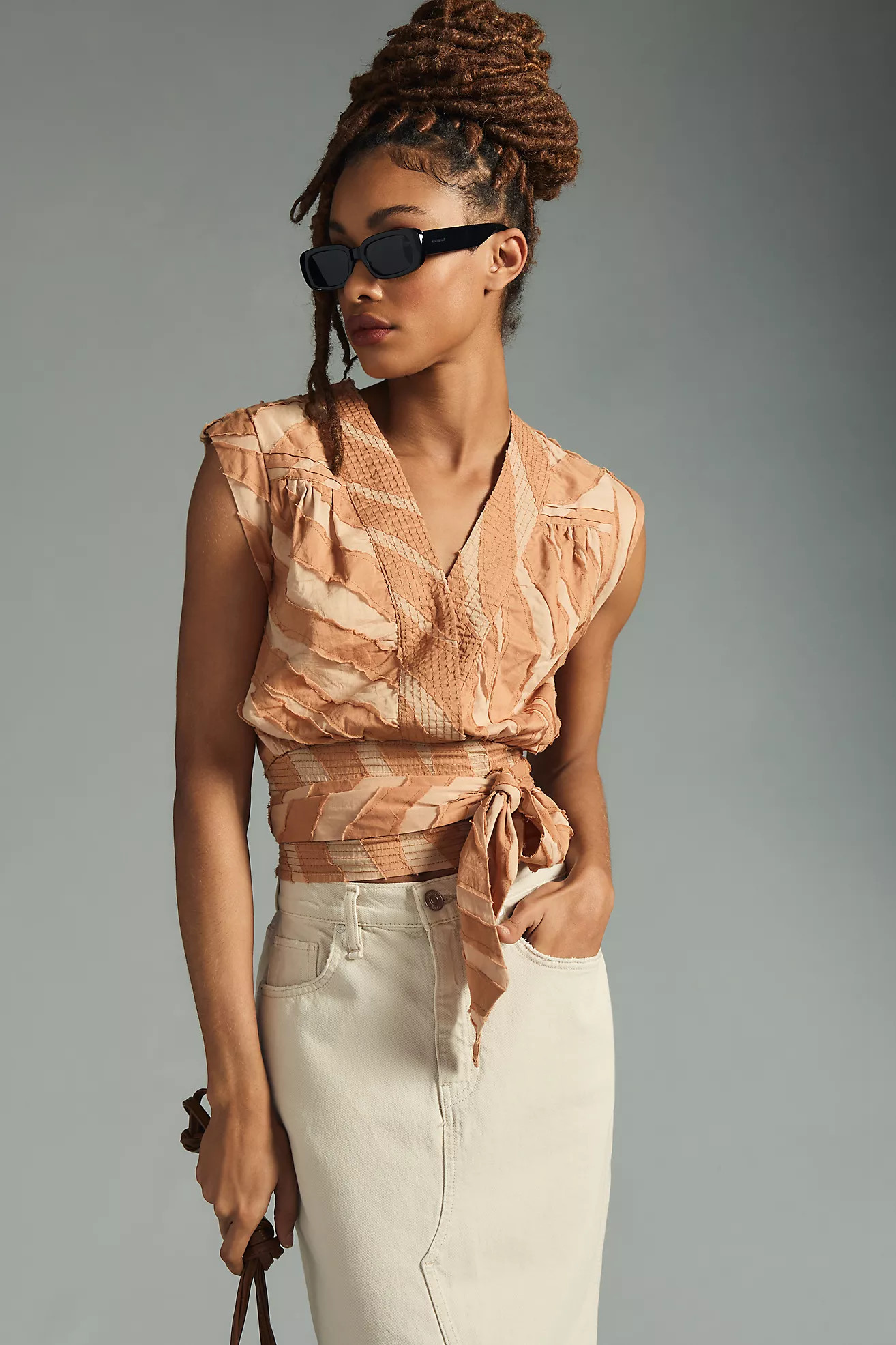 By Anthropologie Sleeveless Wrap Blouse | Anthropologie (US)