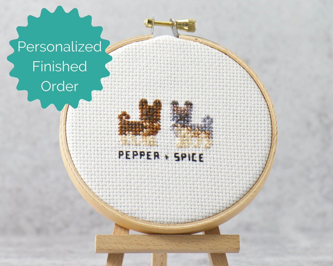 Custom Pet Portrait - Mini Personalized Embroidery Cat Gift - Cross Stitch Pet Memorial Hoop Art ... | Etsy (US)