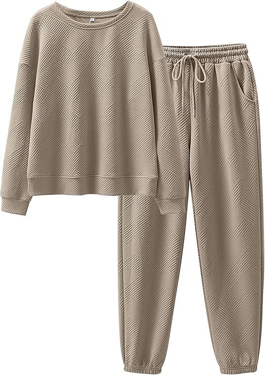 ANRABESS Womens Two Piece Outfits Sweatsuit Casual Long Sleeve Top and Joggers Sweatpants Fall Tr... | Amazon (US)