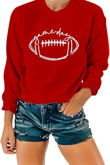 Women Crewneck Long Sleeve Football Game Day Sweatshirts | Amazon (US)