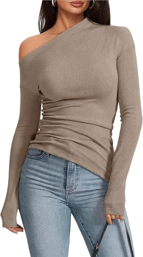 Women Sexy Off Shoulder Tops Dressy Long Sleeve Fall Shirts 2026 | Amazon (US)