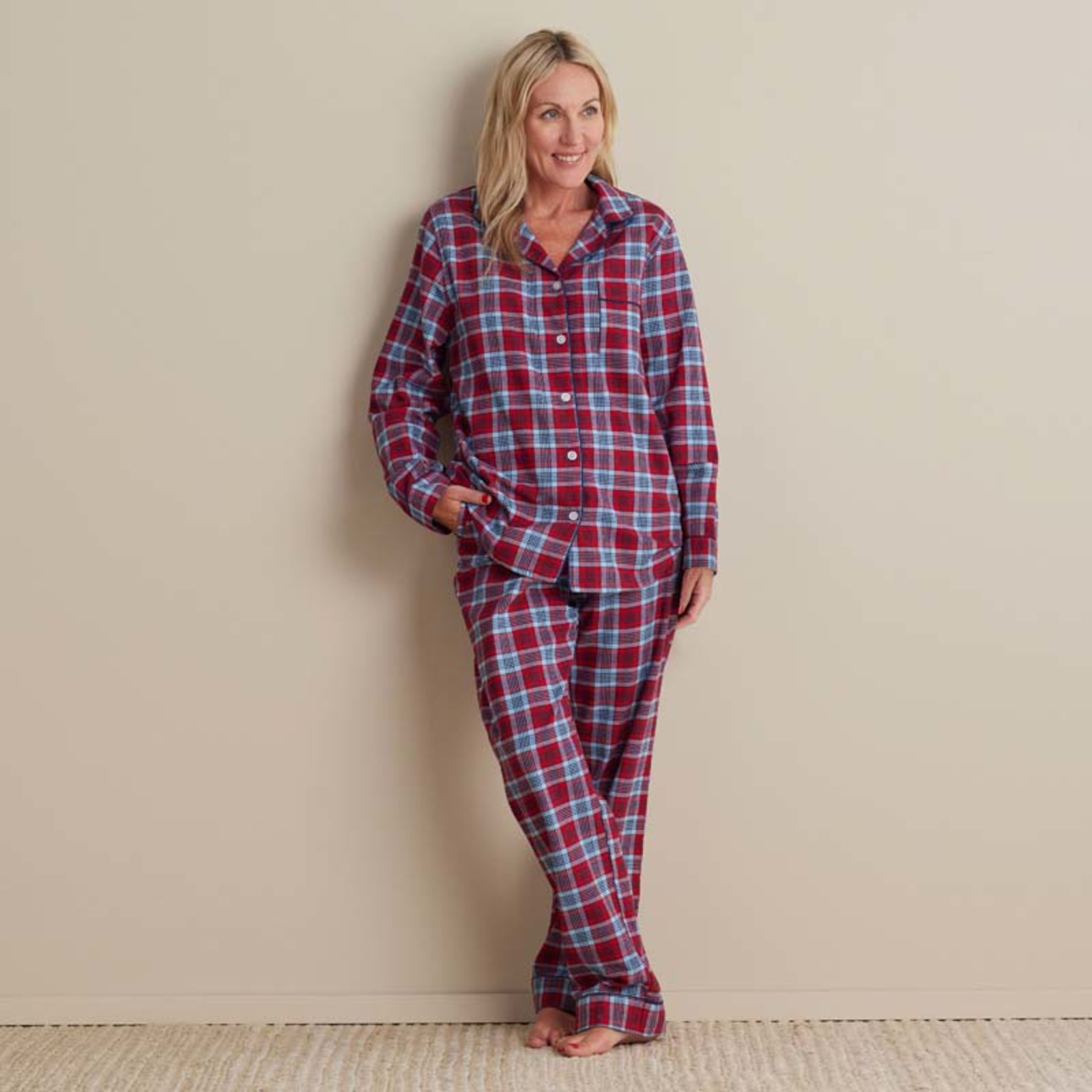 Family Flannel Women's Button-Down Pajama Set - Nantucket, S | The Company Store