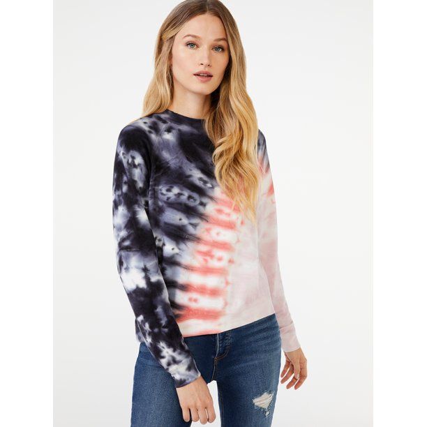 Scoop Women's Tie Dye Fleece Sweatshirt - Walmart.com | Walmart (US)