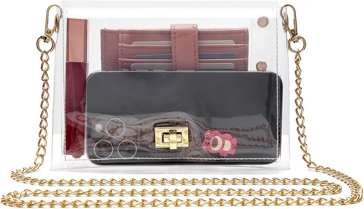 MOETYANG Transparent Clutch Clear Purse Crossbody Shoulder Bags Stadium Approved Bags | Amazon (US)