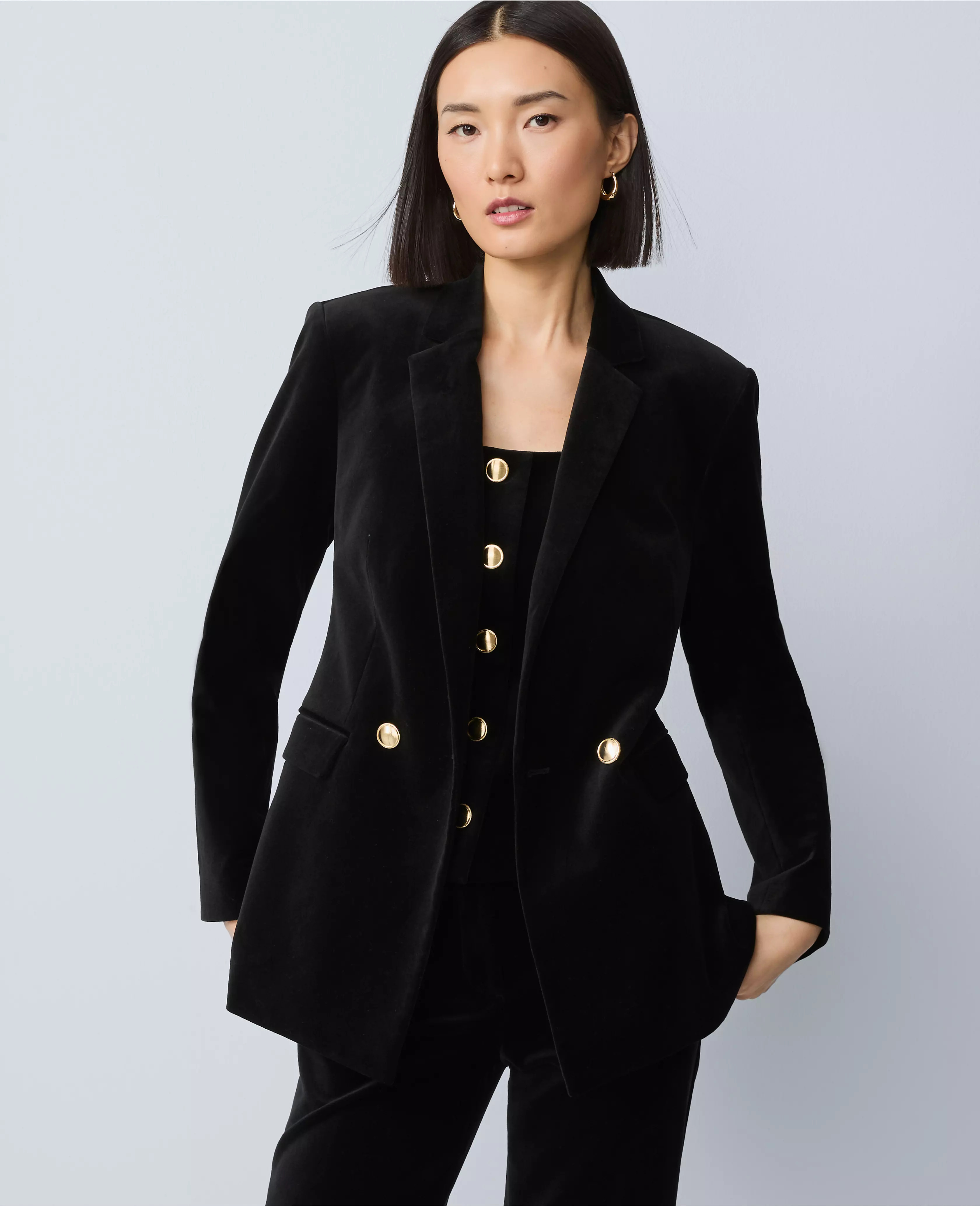 The Petite Crosby Blazer in Velvet | Ann Taylor