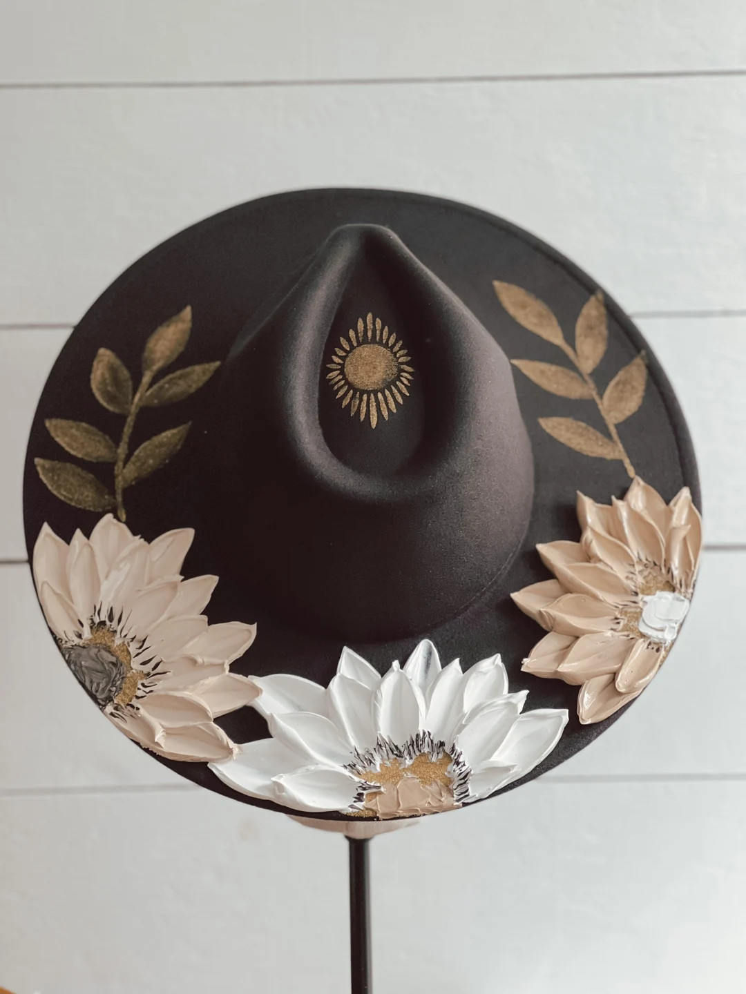 Flower Crown Hat - Rancher Hat Thick Paint Hat - Boho Wide Brim Hat - Family Photos Accessory - M... | Etsy (US)