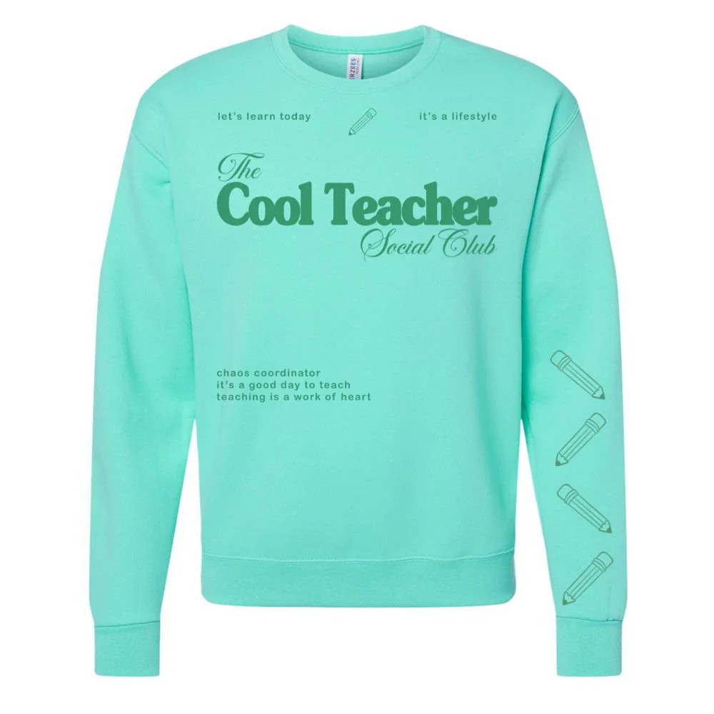 ‘Cool Teacher Social Club' Crewneck Sweatshirt | United Monograms