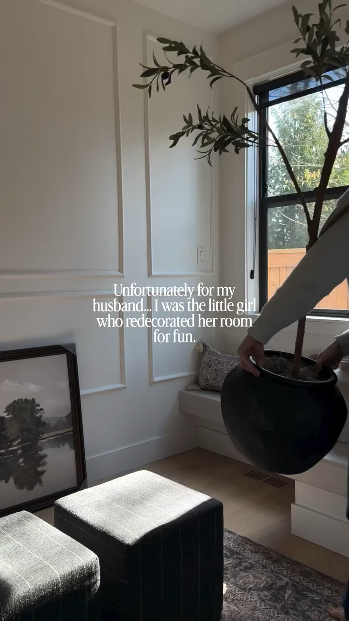 He knew what he married 😜  this has always been my personality. It’s actually so cute when he acts surprised when we change a room… lol 

Are you a “set it and forget it” or “constantly restyling girl? 👀 

I clearly fall into only one category 😂