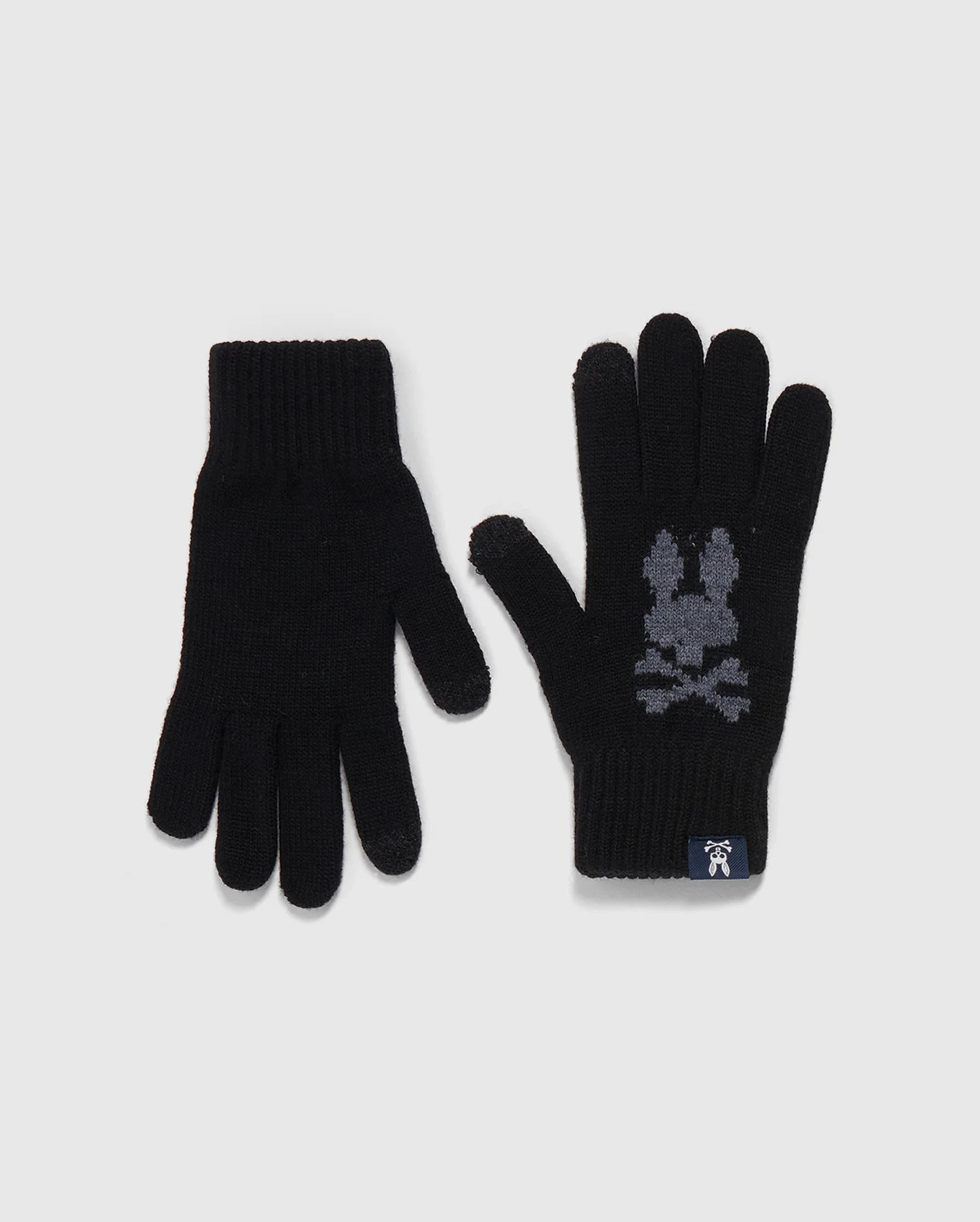 MENS WOOL GLOVES WITH BLACK FINGER TOUCH - B6A998U1GL | Psycho Bunny