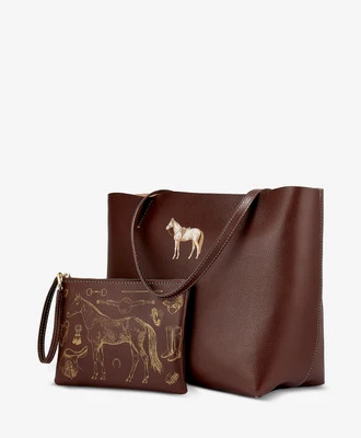 Hunter Horse Tote with Matching Wristlet | GiGi New York / Graphic Image