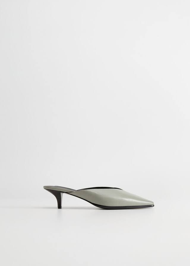Mule aus Leder mit Absatz | MANGO (DE)