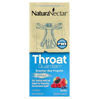 NaturaNectar®, Throat Guardian™ Brazilian Bee Propolis Spray, Bee Berry, 1 fl oz (30 ml) | Target