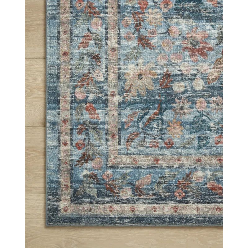 Rifle Paper Co. x Loloi Courtyard Blue Area Rug feat. CloudPile | Wayfair North America