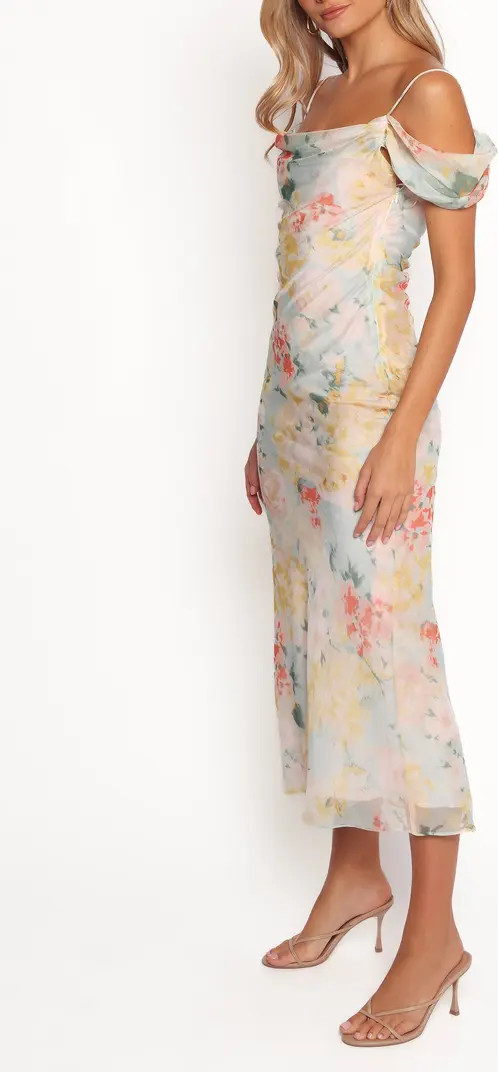 Esther Floral Cold Shoulder Midi Dress | Nordstrom