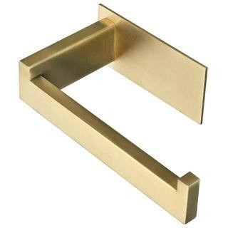 Self Adhesive Stainless Steel Toilet Paper Holder in Brushed Gold | The Home Depot