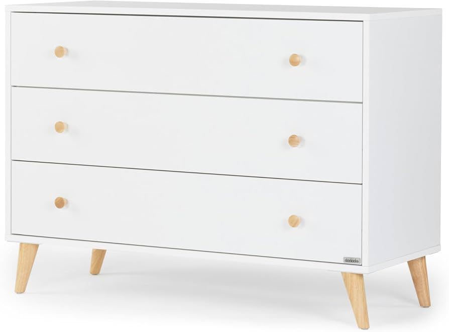 dadada Austin 3-Drawer Dresser – Modern Dresser for Nursery, Bedroom – Kids Dresser White wit... | Amazon (US)