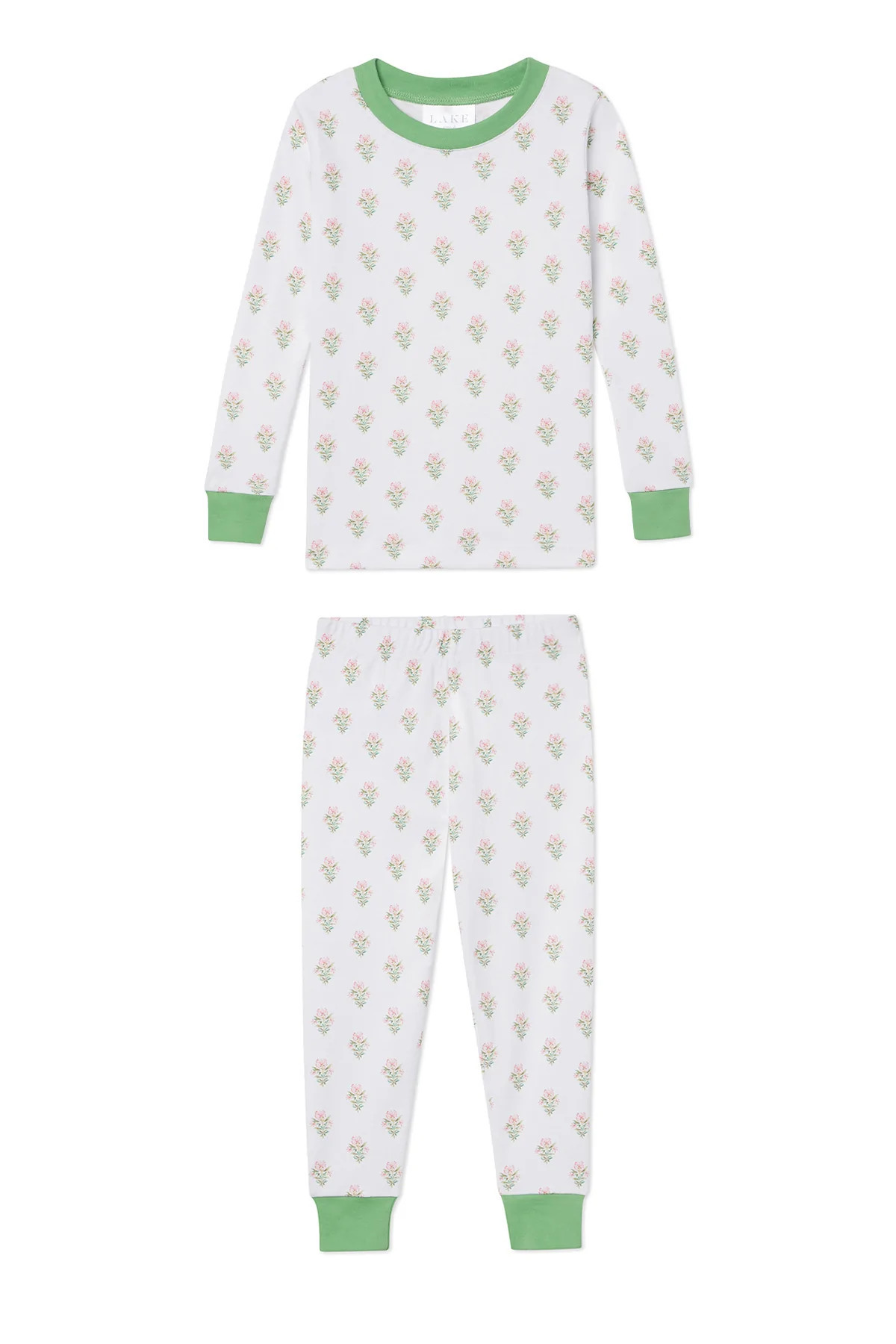 Kids Long-Long Set in Grass Stripe | Lake Pajamas