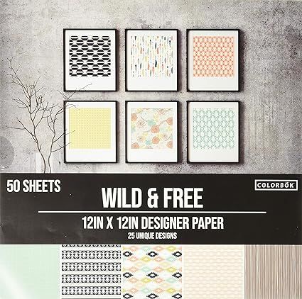 Colorbok Designer Paper Pad, 12" x 12", Wild & Free | Amazon (US)