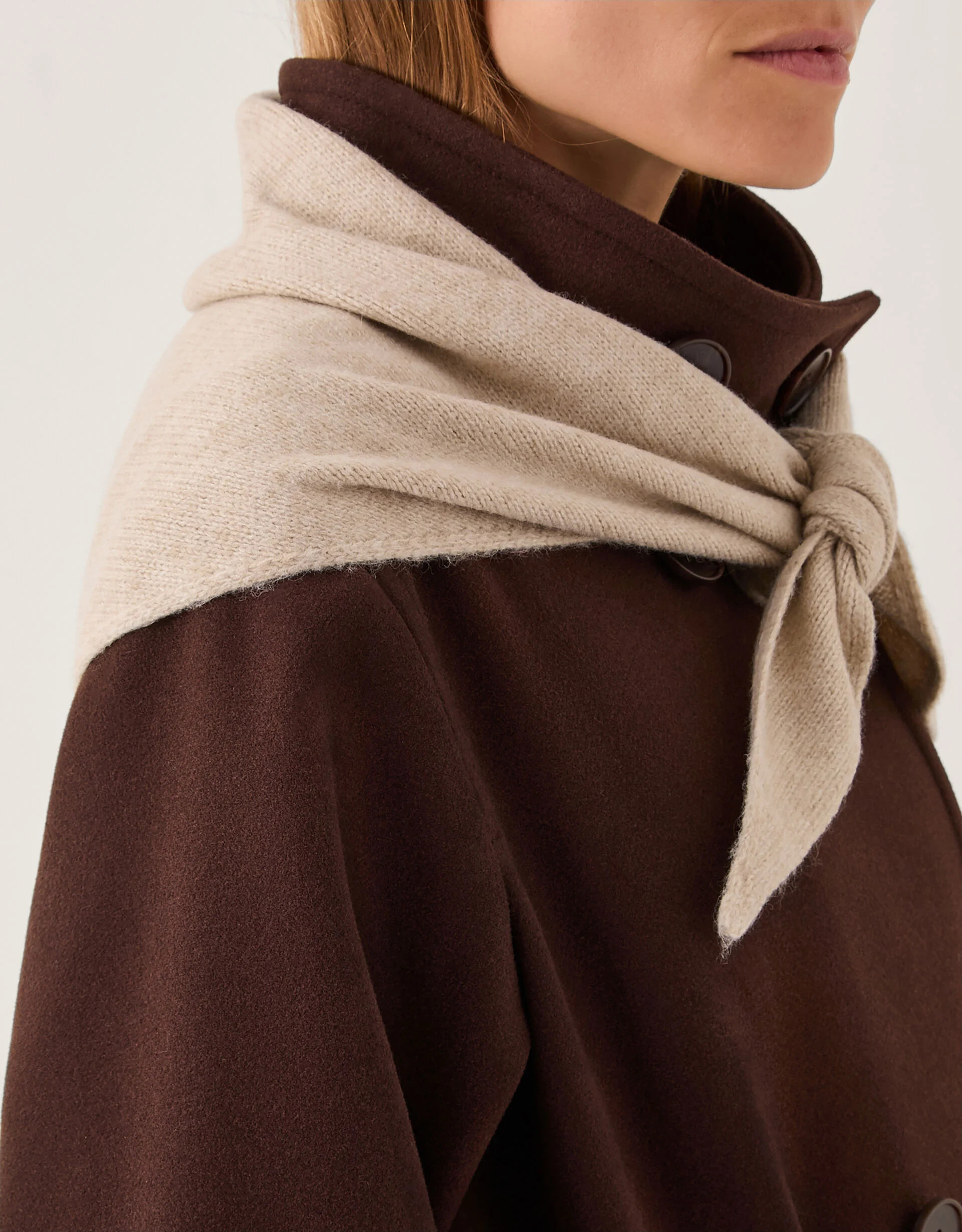 Fae Knitted Triangle Scarf Natural | Monsoon (UK)