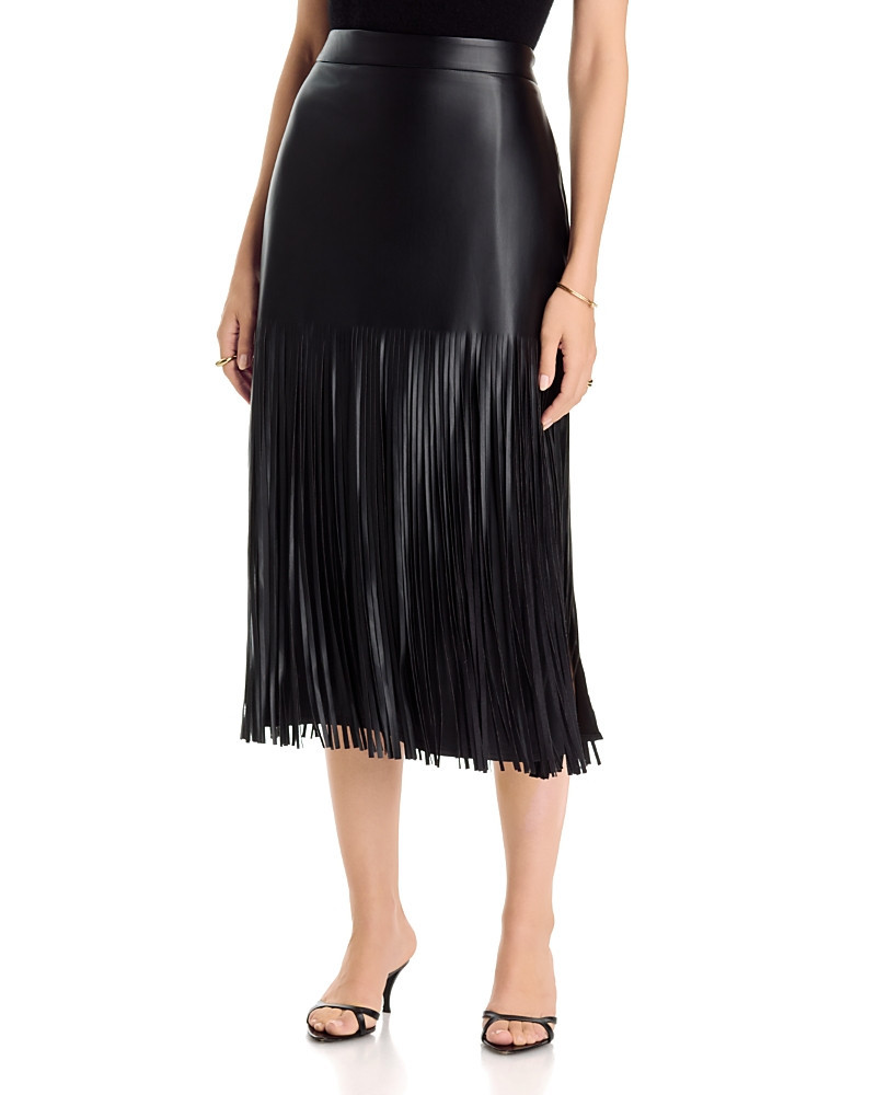 Elie Tahari The Kaia Faux Leather Fringe Skirt | Bloomingdale's (US)
