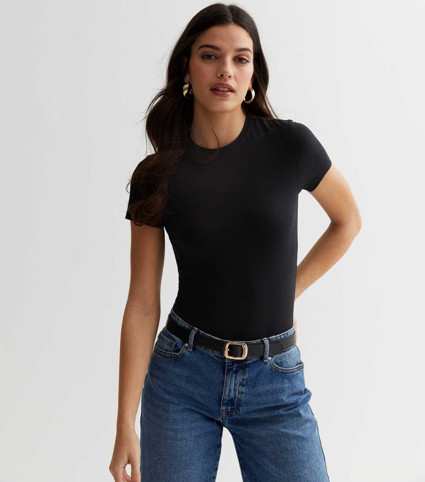 Black Jersey Crew Neck Bodysuit
						
						Add to Saved Items
						Remove from Saved Items | New Look (UK)