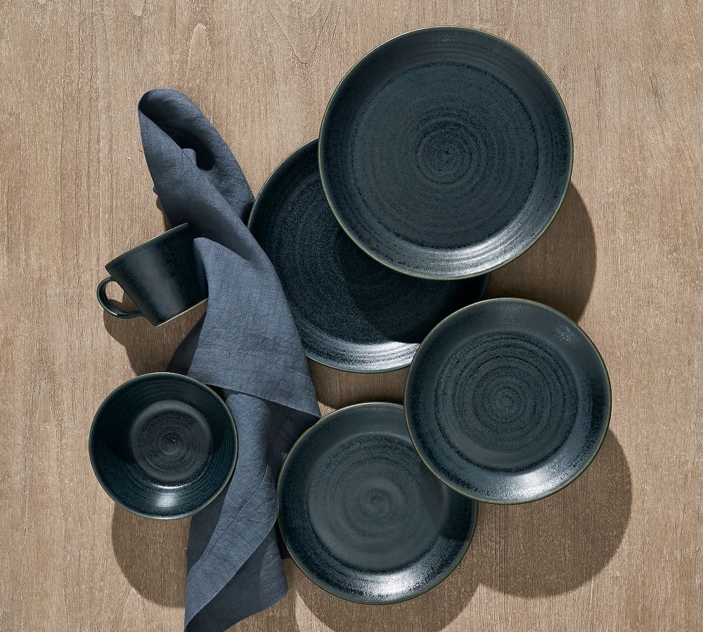 Larkin Reactive Glaze Stoneware Dinnerware Collection | Pottery Barn (US)