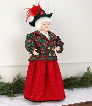 Christmas Magic Collection 27" Plaid Jacket Mrs. Claus Figurine | Dillard's