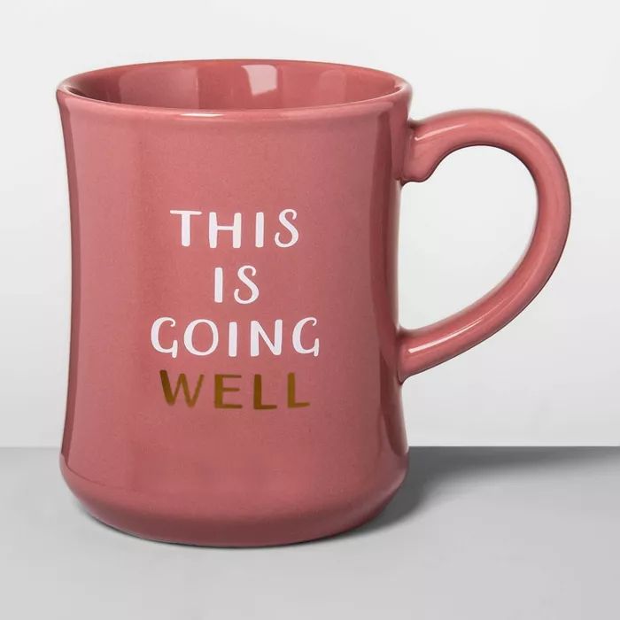 15oz Stoneware Going Well Diner Mug Pink - Opalhouse™ | Target