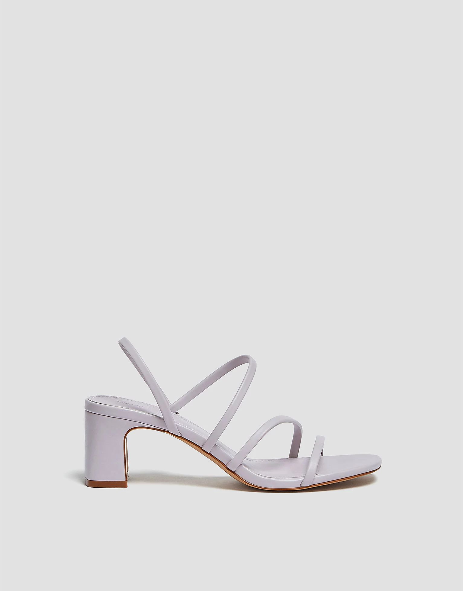 Pull&Bear strappy mid block heeled sandal in lilac | ASOS (Global)
