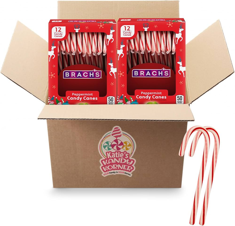BrachsPeppermint Candy Canes, Packs Candy Canes in Bulk 12 Each, Ideal Bulk Candy Canes Individua... | Amazon (US)