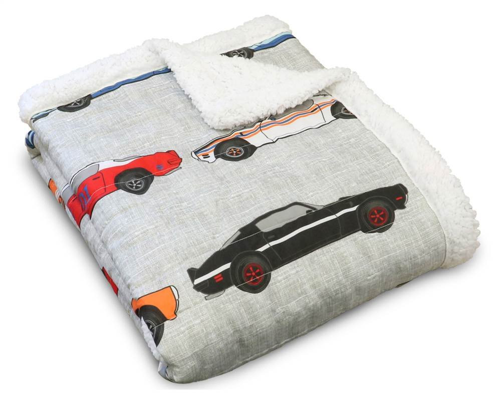 Lush Decor Cars Throw | Fuzzy Reversible Sherpa Blanket with Racing Print Design for Kids-60” x... | Amazon (US)