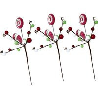 Peppermint Candy & Gumball Floral Christmas Picks, Set Of 3 | Etsy (US)