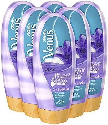 Gillette Venus with Olay Shower & Moisturizing Shave Cream, Freesia, 10 ounce, Pack of 6 | Amazon (US)