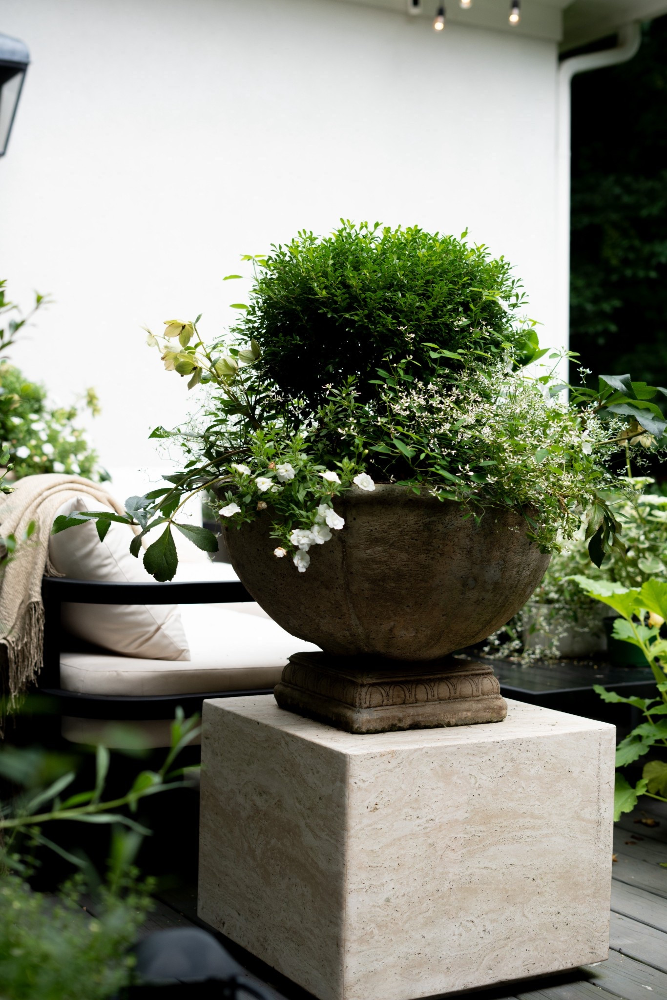 There’s just something magical about an outdoor space that feels like an extension of your home—and this patio is giving all the right vibes! I styled it with classic black and white pieces, layered in cozy textures, and brought it to life with lush greenery and topiary trees. That fountain? It adds the dreamiest sound and makes the whole space feel like a European courtyard. I even tucked in a few veggies and herbs—because why not mix gorgeous and functional? Whether you're hosting friends or sipping coffee solo, this setup is equal parts chic and comfortable.


#LTKHome #LTKSummerEdit #LTKSeasonal