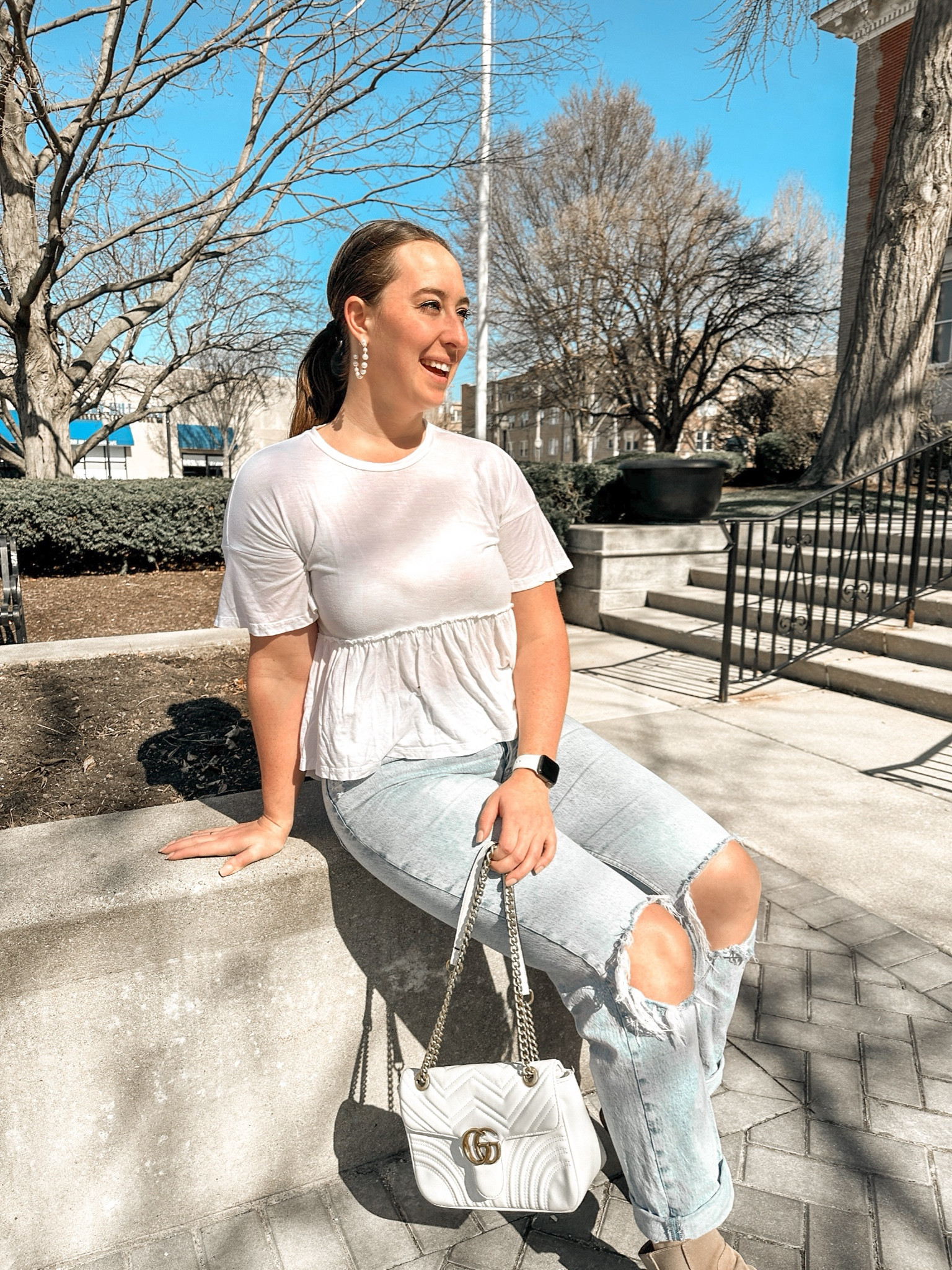 j crew pearl hoop earring, amazon top, abercrombie jeans, gg purse dupe

#LTKsalealert #LTKfindsunder50 #LTKworkwear