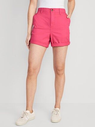 High-Waisted OGC Pull-On Chino Shorts for Women -- 5-inch inseam | Old Navy (US)