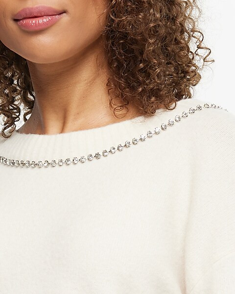 Bow Embellished Convertible Sweater | Express