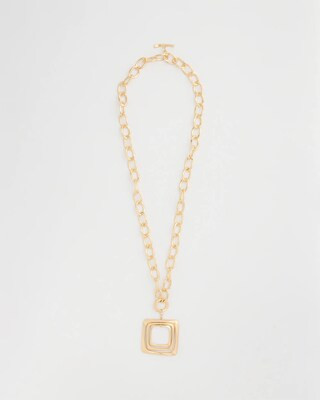 Women's Adjustable Square Pendant Necklace in Gold | Chico's | Chico's